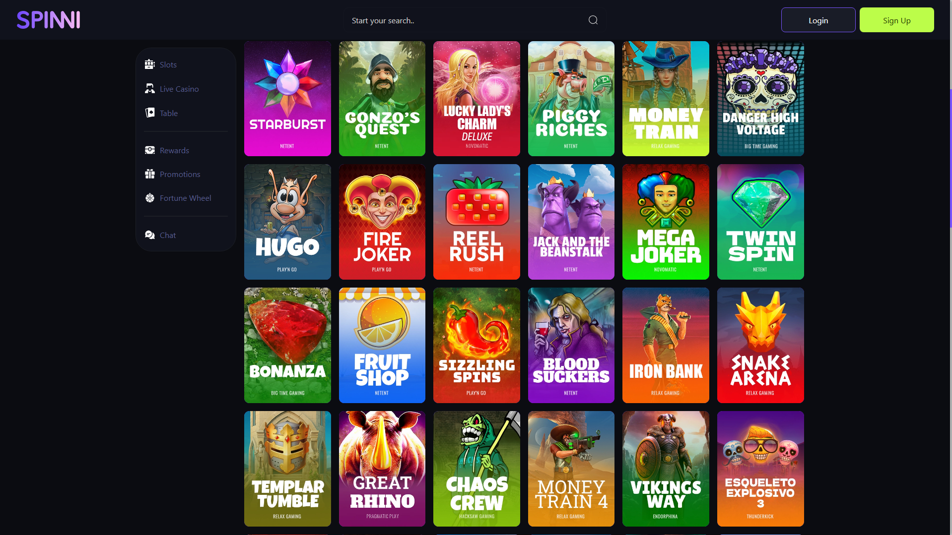 Spinni Casino Games