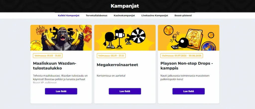 Boost Casinon kampanjat