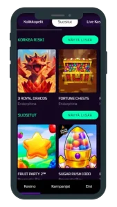 Buumi Casinon pelivalikoima mobiilissa