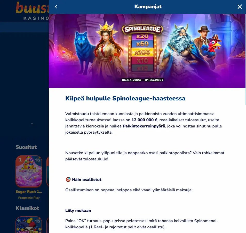 Buusti Casino turnaukset