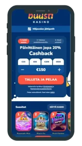 Buusti Casino peliaula mobiilissa