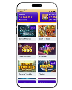 Boost Casino pelivalikoiman mobiilinäkymä