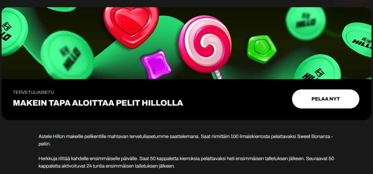 Hillo Casinon tervetuliaisetu