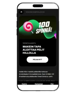 Hillo Casinon tervetulobonus mobiilissa