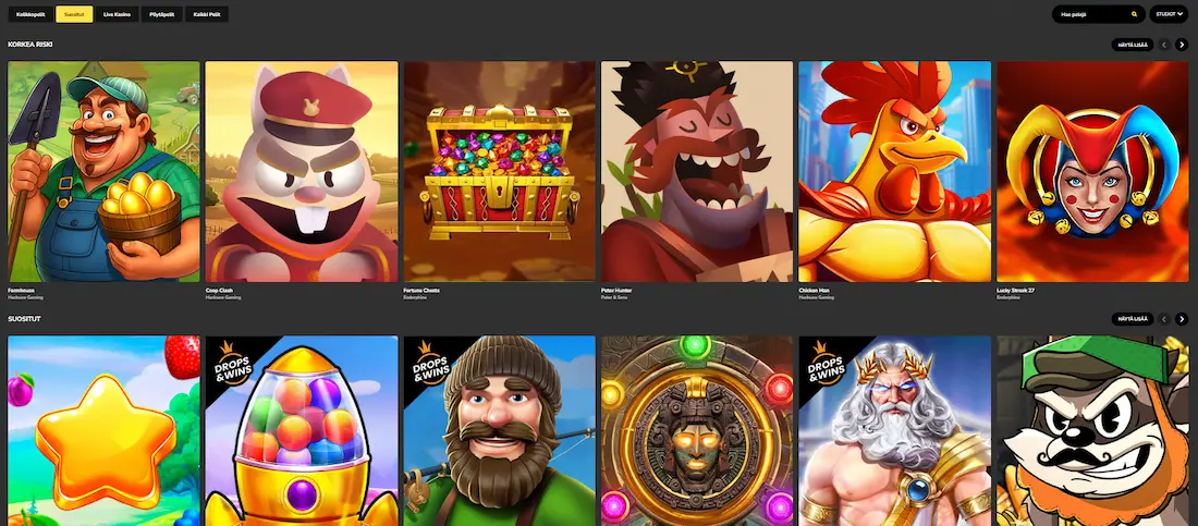 Hurmio Casinon pelivalikoima