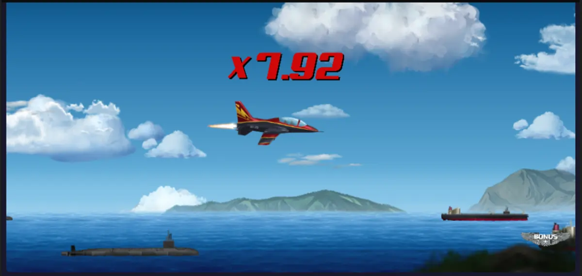 Jet Crash -crash-pelin peliruutu ja kasvava voittokerroin
