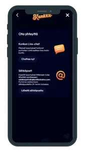 Kunkku Casino asiakaspalvelu mobiilissa