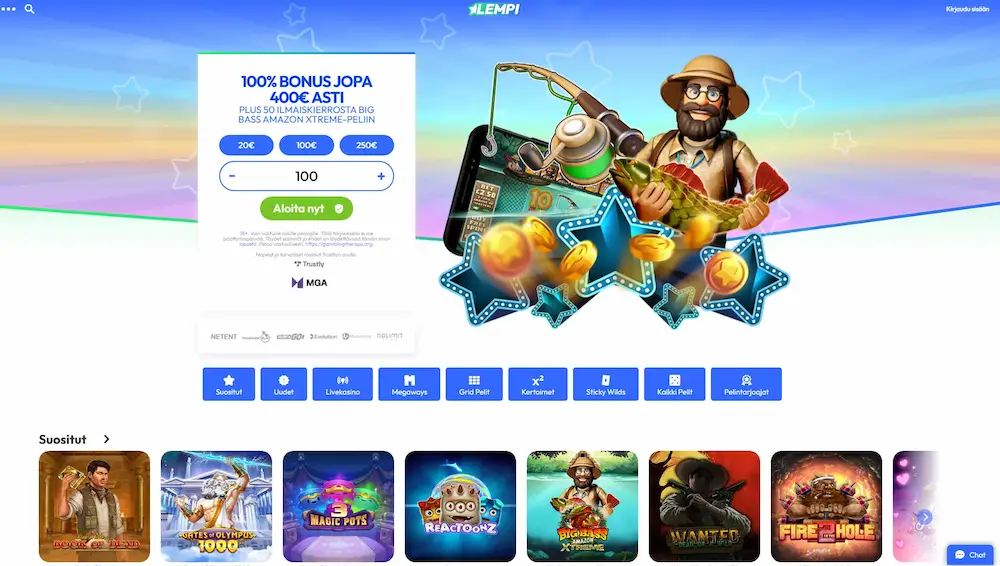 Lempi Casinon peliaula ja suosituimmat kasinopelit