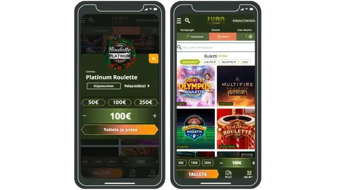 Lumo Casinon rulettivalikoima