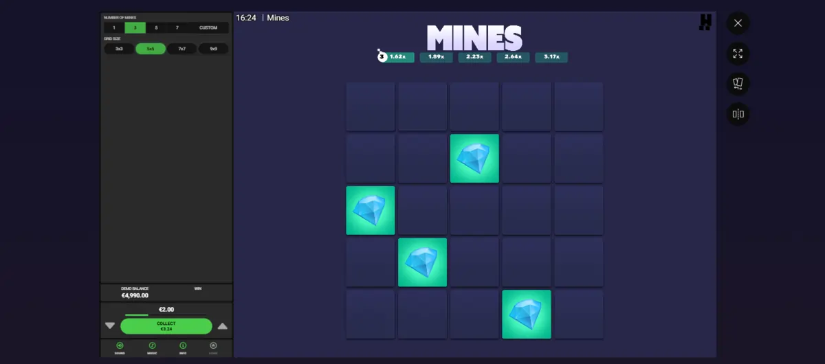 Mines pelin kuvakaappaus