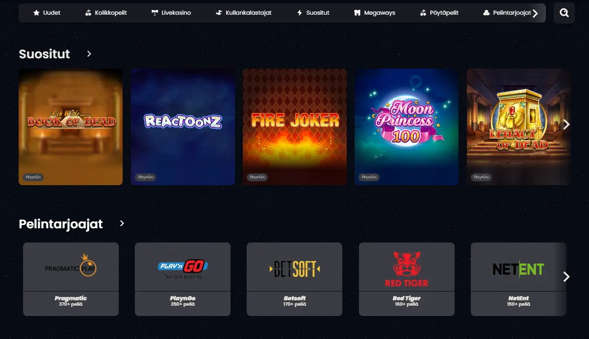 Reipas Casinon suosituimmat kasinopelit