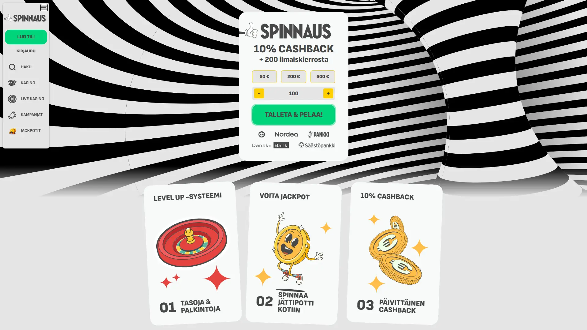 Spinnaus Casinon peliaula ja tietoa pelaamisesta