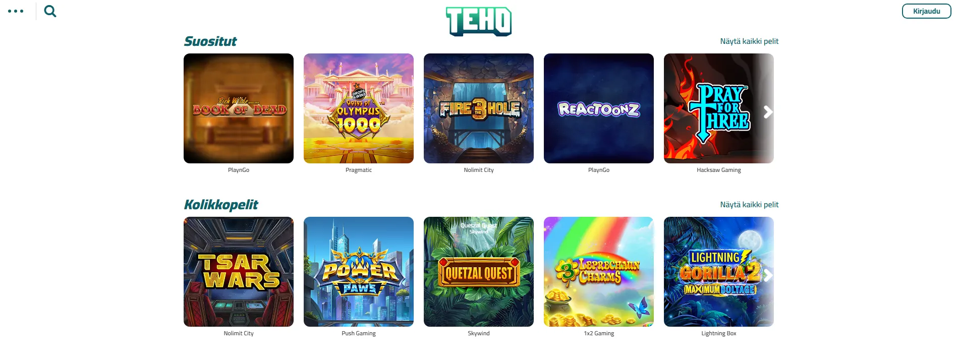 tehokasino games