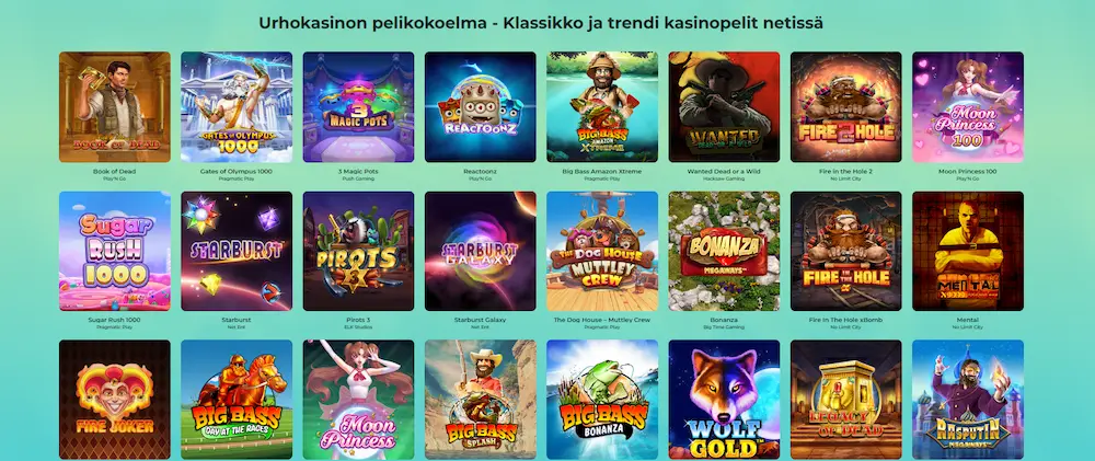 Urho Kasino pelivalikoima