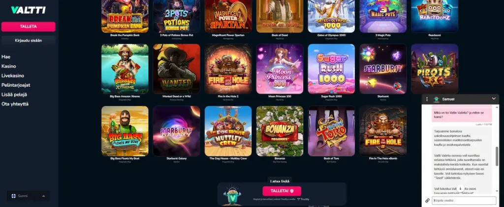 Valtti Casinon asiakaspalvelu