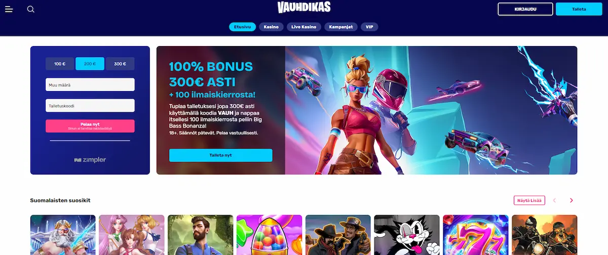 Vauhdikas Casinon peliaulan yleisn&auml;kym&auml;