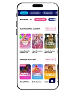 Vauhdikas Casinon pelivalikoima mobiilissa