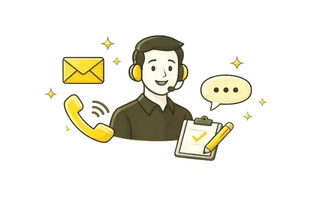 Asiakaspalvelu kuvitus yhteydenottosivulle